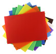 Flat lay - Colorful corrugated plastic isolated  on transparent background, PNG File