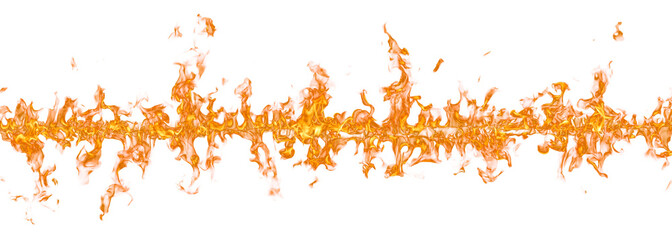 Poster - Fire flame on transparent background isolated png.