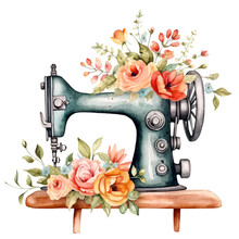 Watercolor Vintage Floral Sewing Clipart