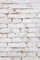 Wall Mural - White grunge old brick wall texture background