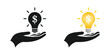 hand holding light bulb with dollar symbol icon,Idea is money Concept