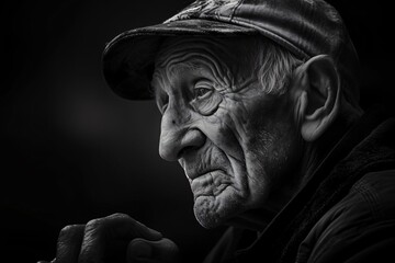 Wall Mural - AI generated non existing emotional old man