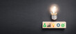 © andranik123 - Business symbols on wooden block. Business process. Goal. Achievement