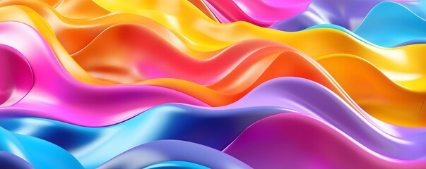 Colorful Wavy Liquid Background. 3D and Realistic Abstract Background. Generative AI