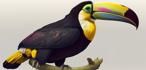 Wall Mural - The black mandibled toucan, or Ramphastos ambiguus, is a species of toucan native to Colombia. Generative AI