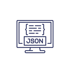 Poster - JSON line icon with a computer