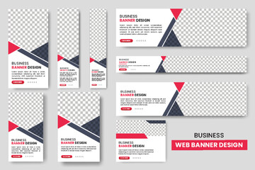 abstract banner design web banner template set, cover header background for website design, social m