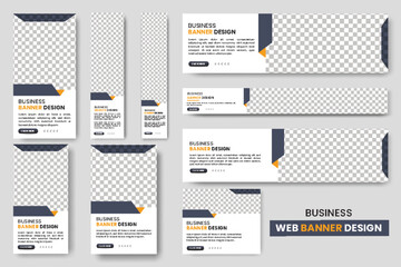 Wall Mural - Abstract banner design web banner template Set, cover header background for website design, Social Media Cover ads banner, flyer, invitation card