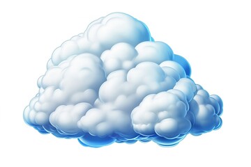 Canvas Print - cartoon cloud isolated on white background. Generated by AI.