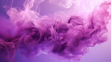 Abstract Background Of Chaotically Mixing Puffs Of Purple Smoke On A Dark Background