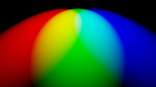 RGB Spot Light In A Dark Background Mixing A Color