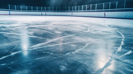 Sticker -  an ice rink with a lot of snow on it and a few lines of ice.  generative ai