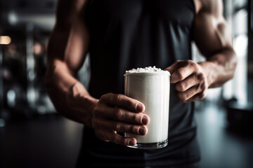 Wall Mural - A cup of fitness protein powder drink