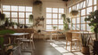caféteria minimaliste bohème californien lumière naturelle