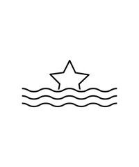 Poster - water with star icon, vector best line icon.