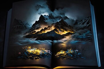 Wall Mural - night landscape view from sky beautiful night sky stars dark majestic. generative ai aig15.