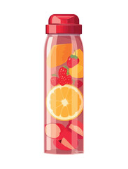 Sticker - Juicy strawberry cocktail in organic summer design