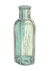 Wall Mural - Hand drawn illustration of antique glass bottle