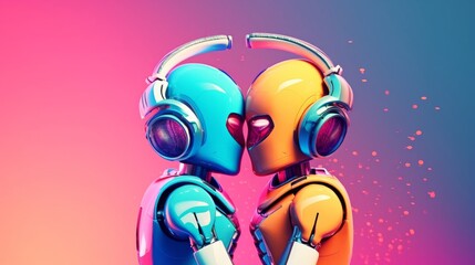 Supportive Gay Robot Lending an Ear to Listen. Generative AI.