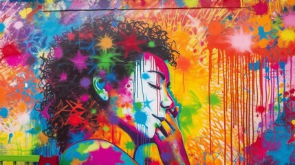 Naklejka na meble Vibrant LGBTQ Pride Mural with Abstract Patterns and Shapes. Generative AI.