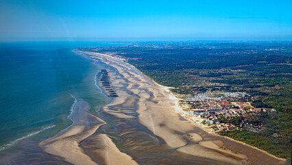Canvas Print - North of France and Bay of Somme in French Channel coastline