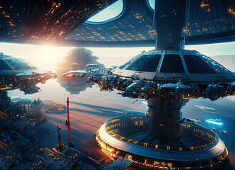 spaceship and ufo