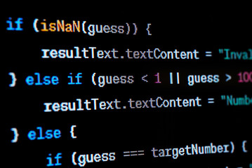 Java script source code on the screen.