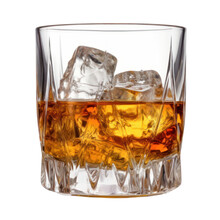 Glass Of Whiskey Isolated On Transparent Background Cutout