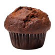 chocolate muffin isolated on transparent background cutout