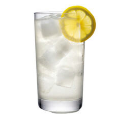 glass of lemonade isolated on transparent background cutout