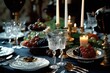© DesignVectX - Photo of a beautiful dinner table prepared for New Year's Eve. Generative AI