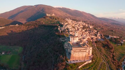 Wall Mural - aerial view of the town of assisi umbria