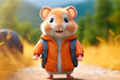 friendly and charismatic hamster character involved in an everyday activity, animal influencer, animals banner, Generative AI