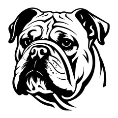 Wall Mural - bulldog cartoon on white background illustration