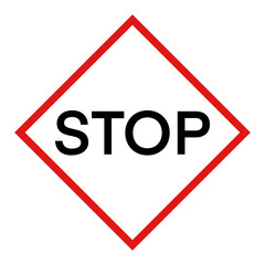 Wall Mural - Road Sign Simple Vector PNG Quote Stop Red