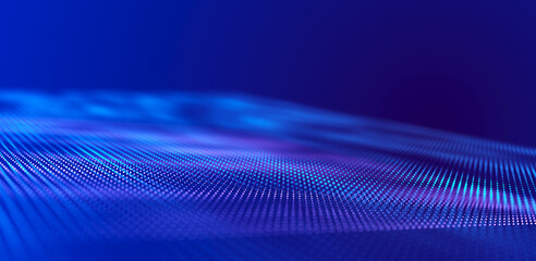 Futuristic wave of musical sounds. Business analytics. Structuring the data flow. 3D rendering.