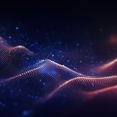 Wall Mural - Energy of fractal realms. Abstract Waving Particle Technology Background. generative ai