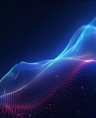 Wall Mural - Energy of fractal realms. Abstract Waving Particle Technology Background. generative ai