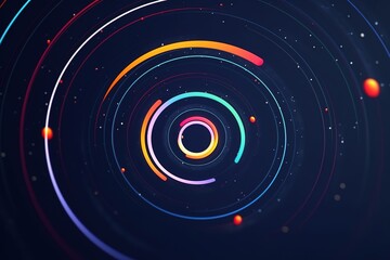Wall Mural - Red and blue spiral. Circle orbit rotation. abstract background with space for text.