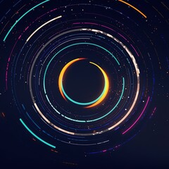 Wall Mural - Red and blue spiral. Circle orbit rotation. abstract background with space for text. generative ai