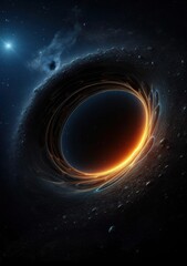 Wall Mural - space galaxy background. illustration of the event horizon of a black hole. generative ai