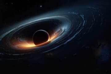 Wall Mural - space galaxy background. illustration of the event horizon of a black hole. generative ai