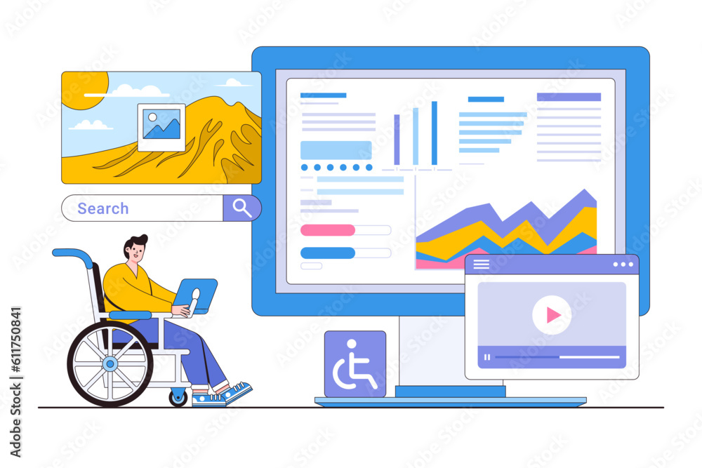 Digital Accessibility and Inclusive Design Concept with Person Using ...