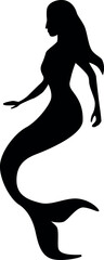 Mermaid black silhouette with tail icon.