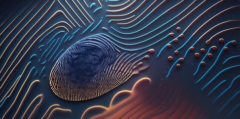 Abstract background in fingerprint tech style for background texture.