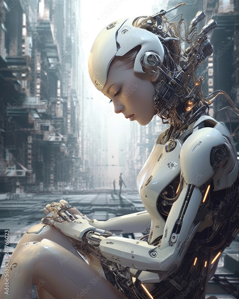 Illustrate the concept of artificial intelligence with a visually ...