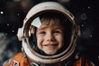 © igolaizola - child boy that is wearing an astronaut suit against an outer space backdrop background