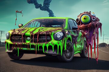 Wall Mural - Slime Covered Car