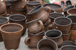 © Volodymyr Herasymov - Different examples of tradtional ukrainian clay pottery: pots, jars, vases, cups and bowls.
