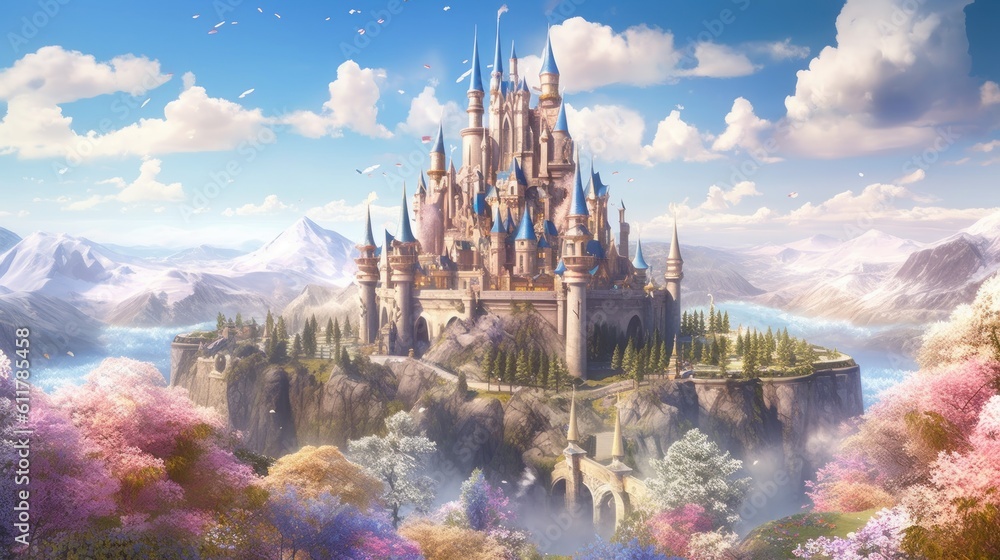 Grand and enchanting game art castle straight out of a fairy tale ...